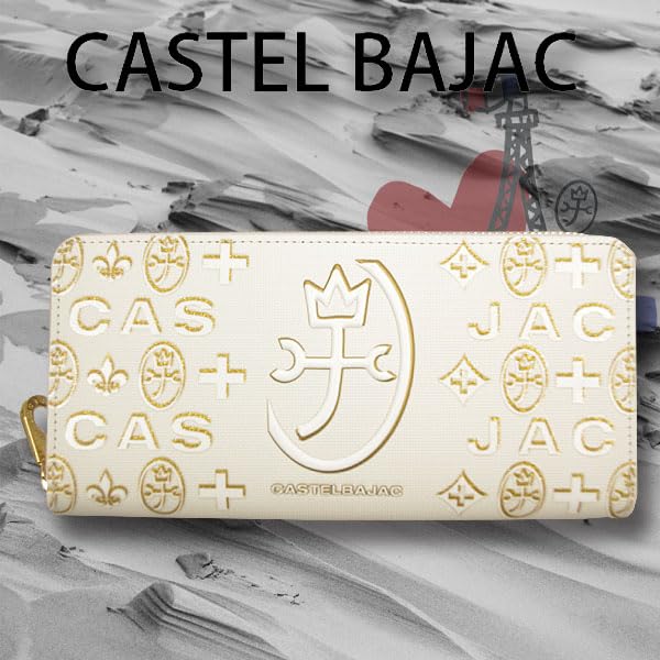 CASTELBAJAC Round Zip Long Wallet, Cite Series, White, 089653