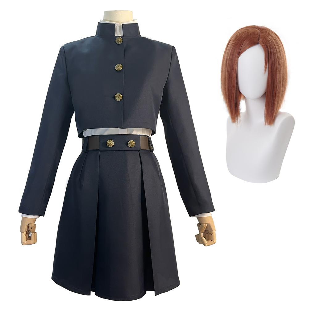 Jujutsu JJK Manga Anime Kugisaki Nobara Cosplay Kostým Paruka Bunda Sukně Růže Síťka Syntetické Halloween Vánoce