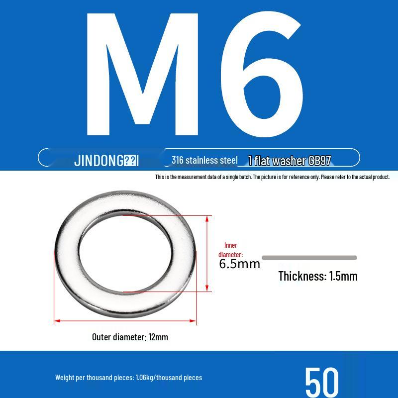 Stainless Steel 304/201/316 Oversized Thick Flat Washer Gasket Screw Washer GB97/GB96