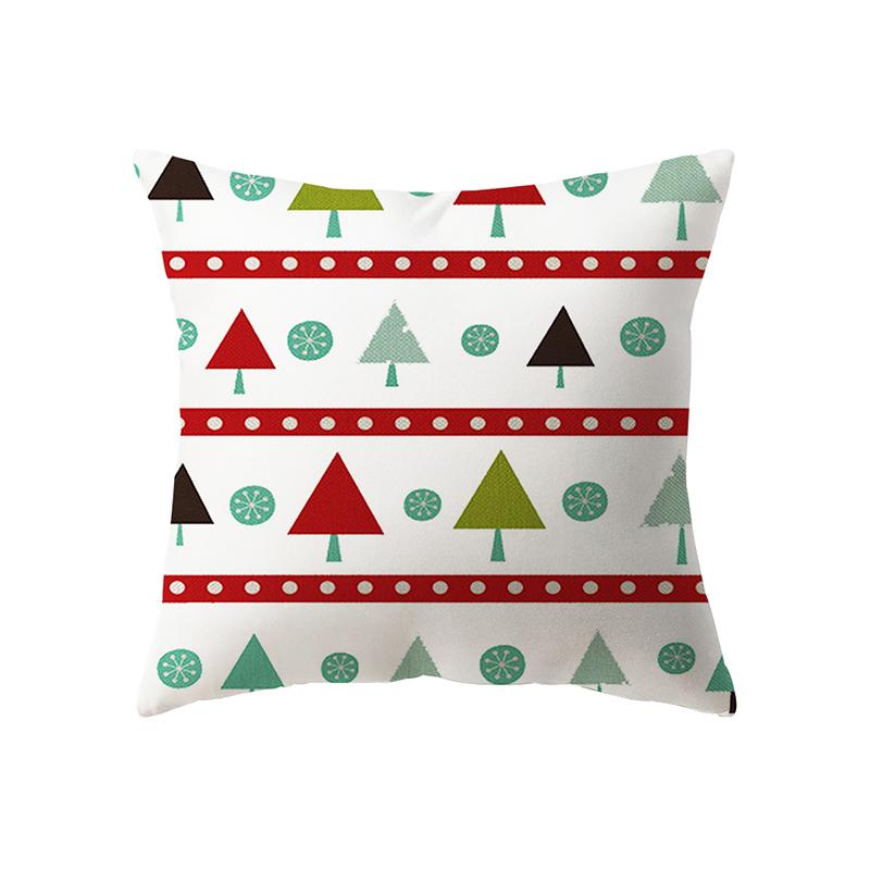Christmas Decoration Santa Claus Print Pattern Cushion Cover Home Living Room Sofa Decoration Square Pillow Pillow Cover