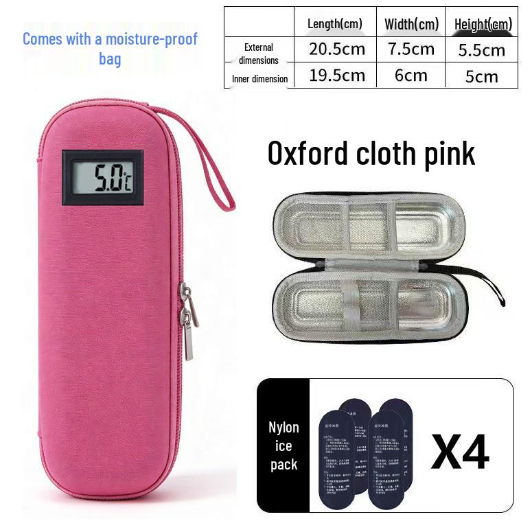 Portable Insulin Cooler Bag with Ice Packs and Cold Compress