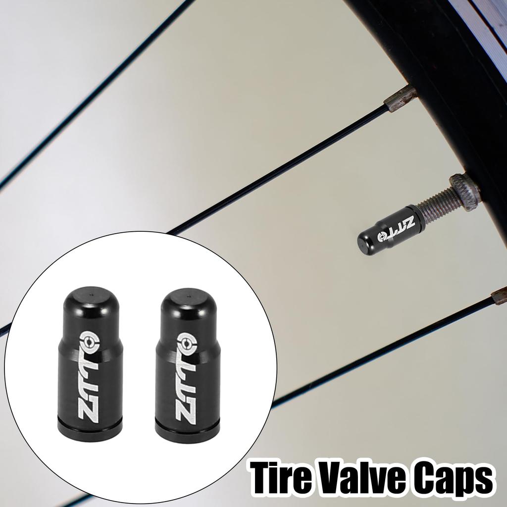 X AUTOHAUX Tire Valve Cap Valve Stem Cap Dust Valve Cap Aluminum Alloy French Type Motorcycle 2pcs Black