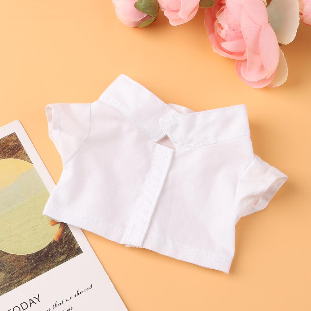 20CM Doll Shirt Pants Black/White/Flower Pattern Cute Mini Collar Coat Fashion Cotton Doll Clothes American Doll Accessories