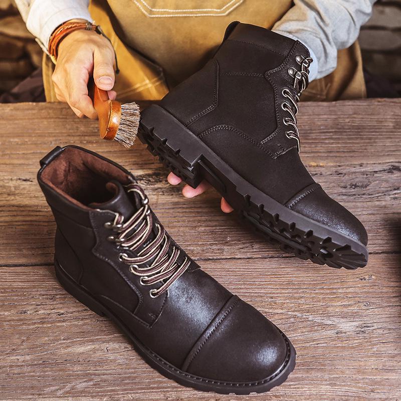 Men's Retro British Style High-Top Martin Boots: Fashionable Autumn Winter Work Footwear