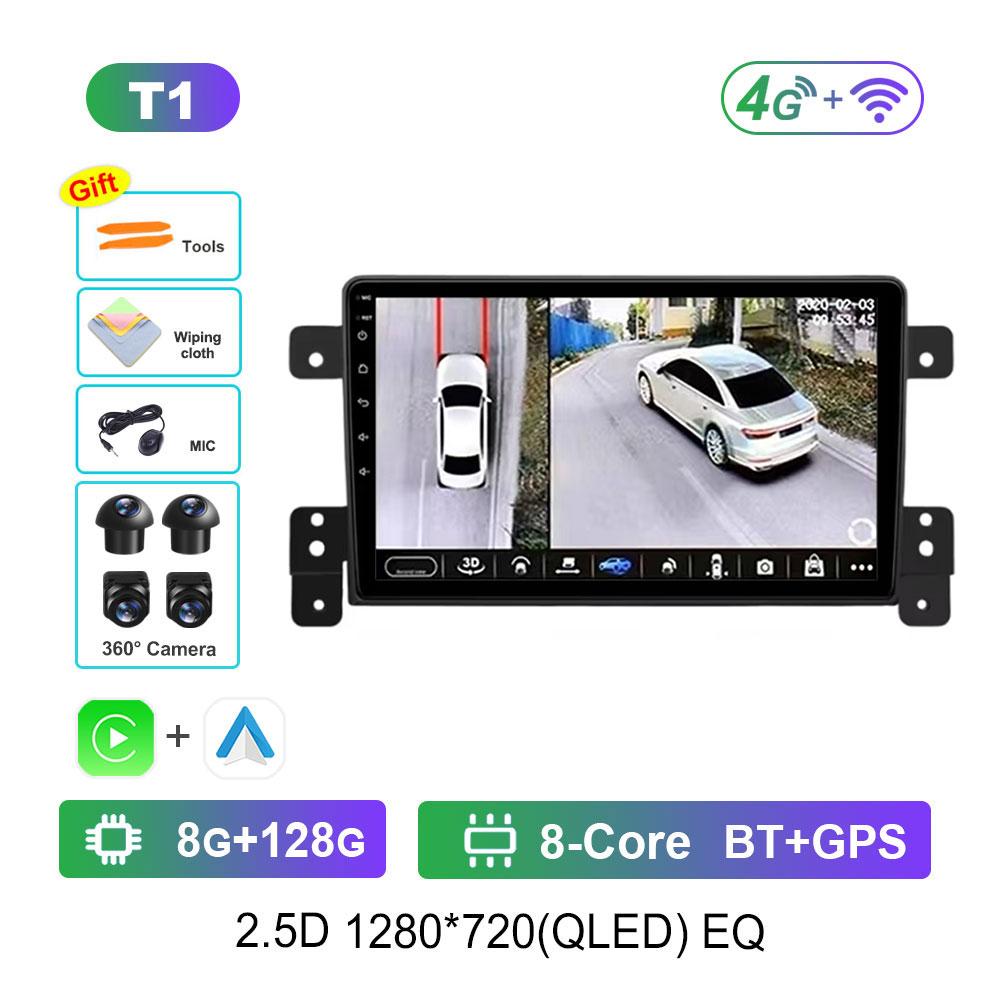 Car Video Multimedia Player DSP Stereo 2.5D Screen for Suzuki Grand Vitara 3 2005 - 2015 Navi GPS Android 14 WiFi BT Head Unit