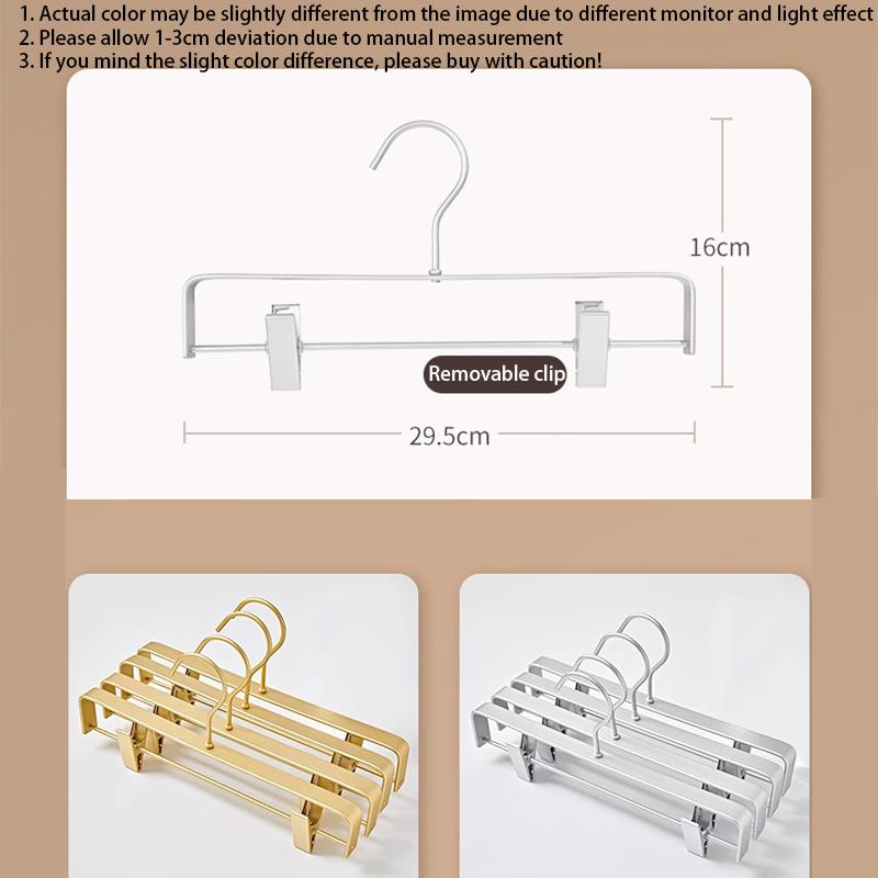 5PCS Gold Metal Trouser Racks,Space Aluminum Durable Thickened Storage Rack with Clips for Skirts,Light Luxury Pants Hangers