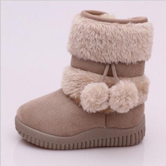 

Children s snow boots, thickened and lined with fleece, outdoor non-slip, soft and warm cotton shoes for boys and girls, thick-soled cotton boots 21Inner Length13.7CM