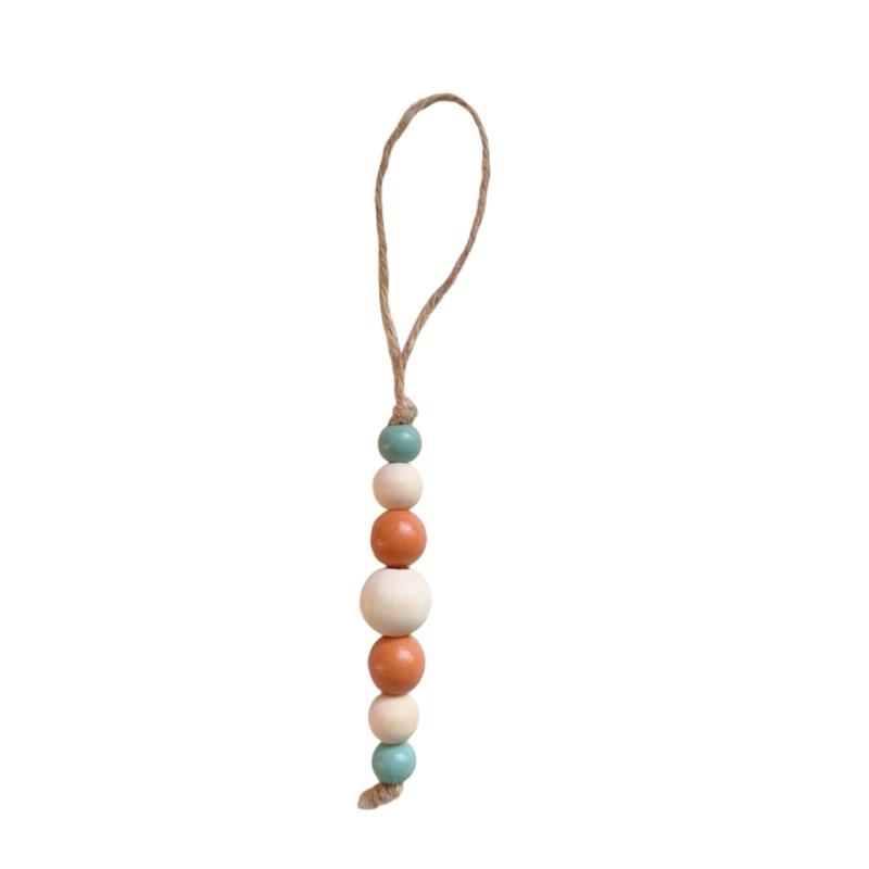 10Pcs Wooden Beads Ornament Wood Beaded Christmas Tree Decoration For Wall Window Staircase Holiday Party Decoration