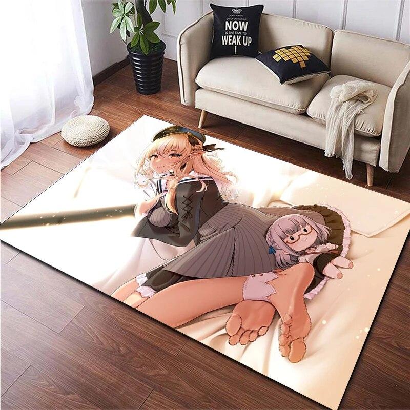Hot Anime Sexy Girl Beauty Bedruckter Teppich für Wohnzimmer Rutschfester Teppich Schlafzimmer Moderne Heimdekoration Boden Yoga-Matte