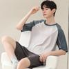 Men's Plus Size Modal Pajama Set: Summer Short-Sleeve Top & Shorts, Cool & Lightweight for Teens and Adults