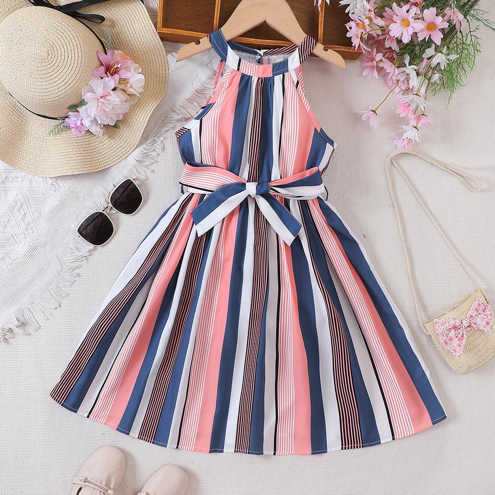 Sommer-Halterkleider für Kinder, blumig, lässig, ärmellos für Mädchen