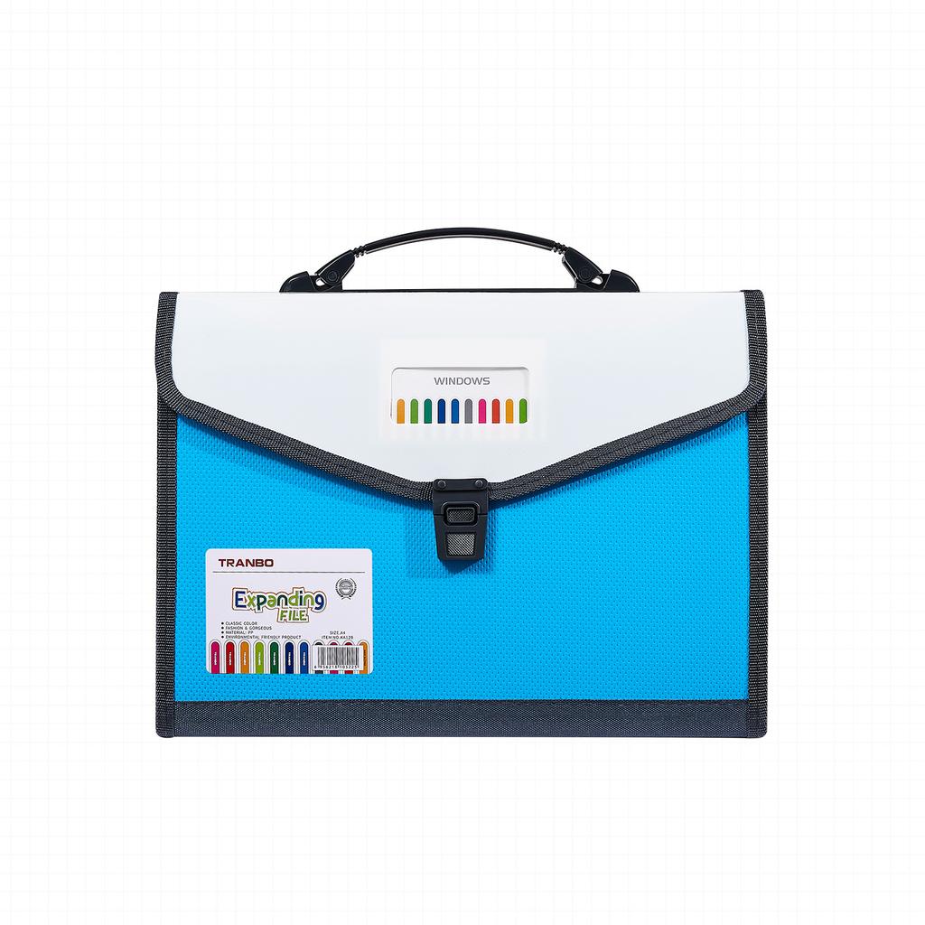1pc Handheld Fashion Buckle 13 Grid Organ Bag, Student Subject Information Bag Storage Bag File Folder