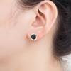 Nidin Korea Popular Flower Shape Inlaid Zircon Stud Earrings For Women Girls Daily Party Ear Jewelry Accessories Birthday Gift