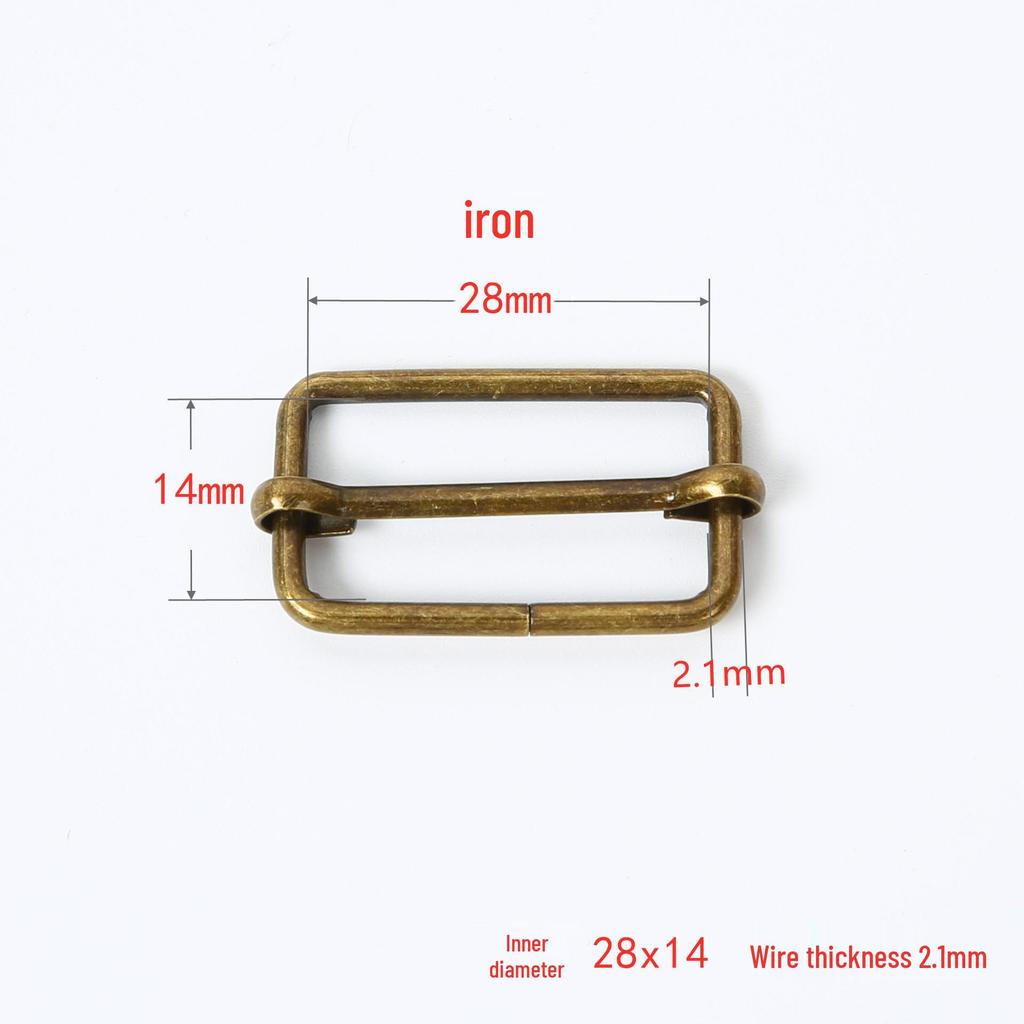 Stainless Steel Adjustable D-Ring Buckle - Copper Three-Speed Wire Pull Design