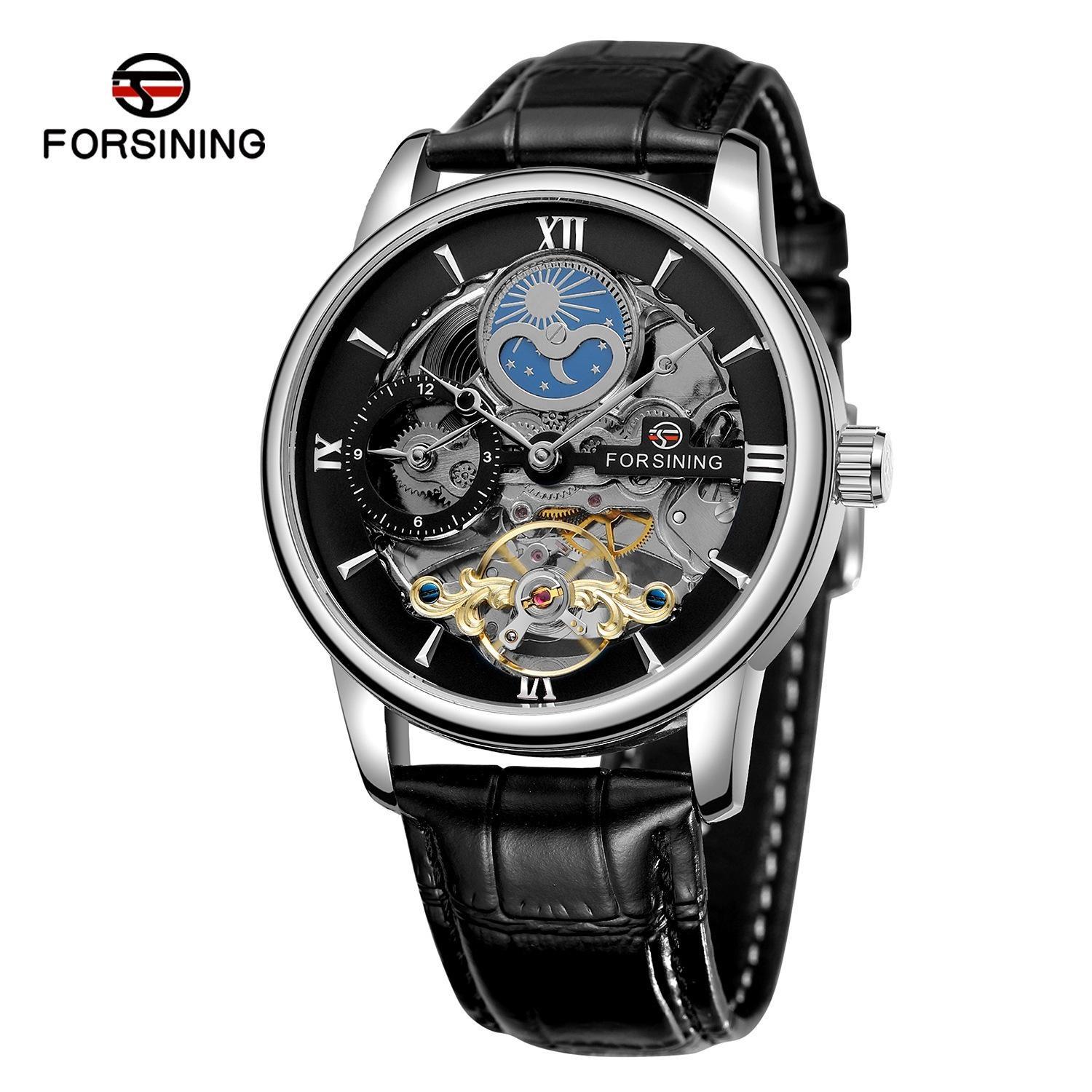FORSINING Dual Time Zone Skeleton Men