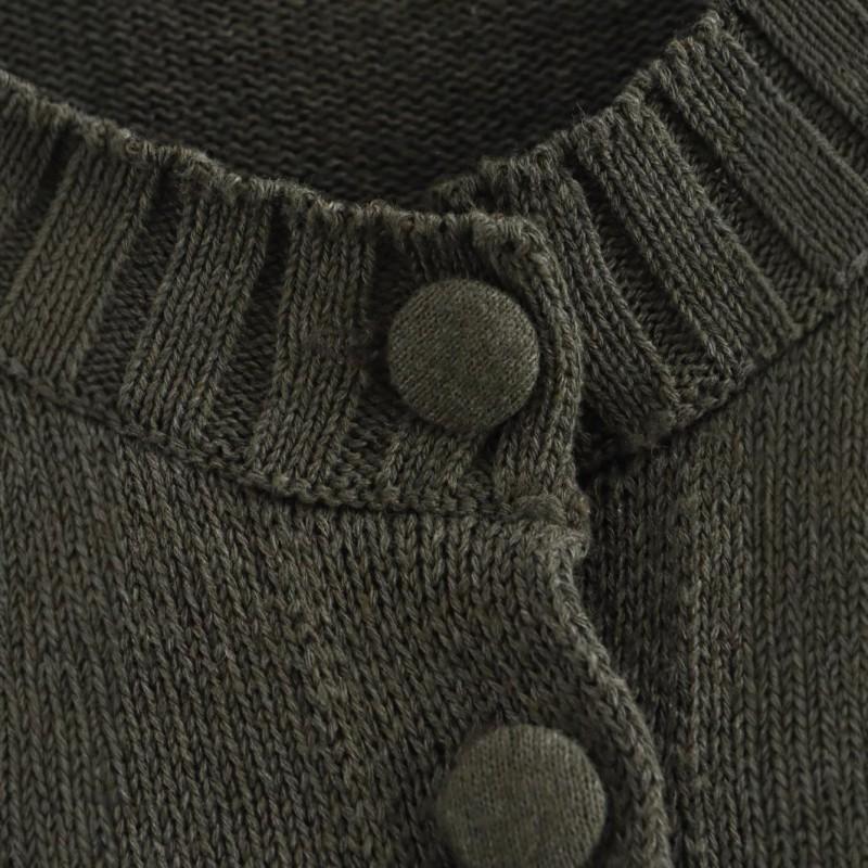 Womens Vintage Casual Knit Cardigan Long Sleeve Round Neck Basic Sweater Street Style