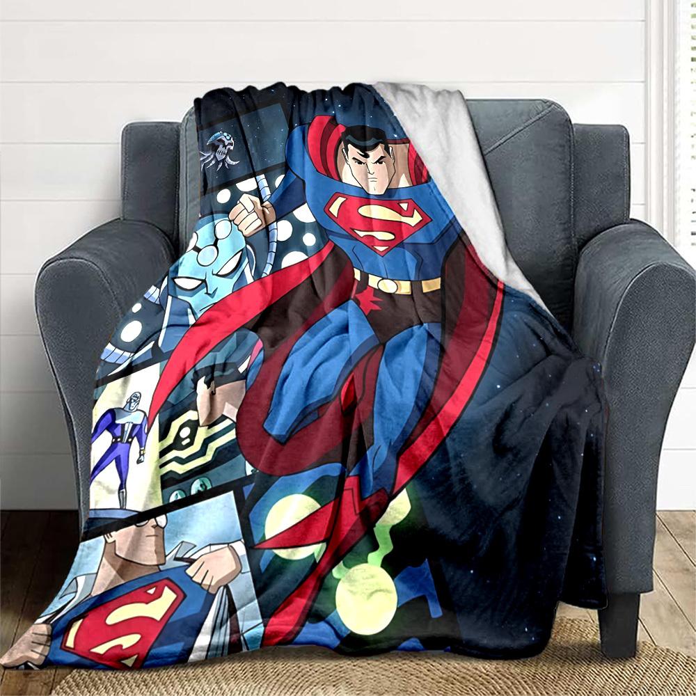 

1pc Superman Blanket Lightweight Flannel Throw For Sofa, Bed, Travel, Livingroom, Office, Couch, Chair, And Bed 80x120cm