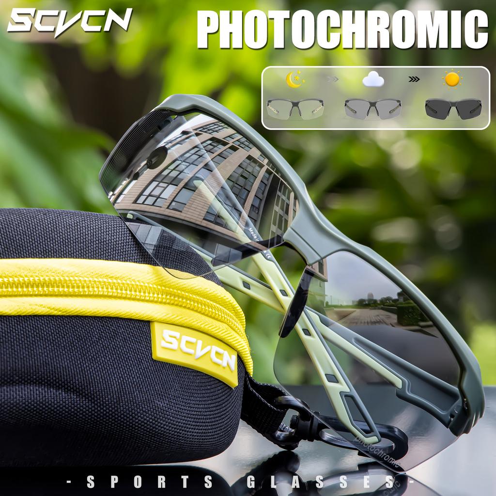 SCVCN Photochromic 2-pack Cycling Glasses Explosion Proof Hunting Outdoor Bicycle Sports Running Sunglasses Tactical Goggles