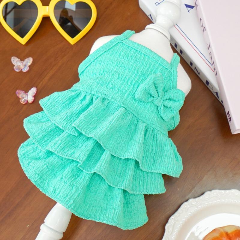 New Spring and Summer Pet Dog Princess Dress Thin Bichon Frise Small Dog Clothing Cat Clothes Cat