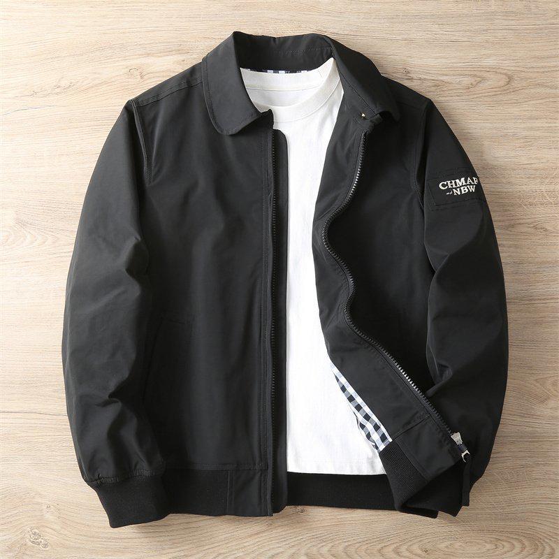 Men s Slim Fit Zipper Lapel Jacket - Versatile Casual Fashion for Spring & Autumn 2024 4XL