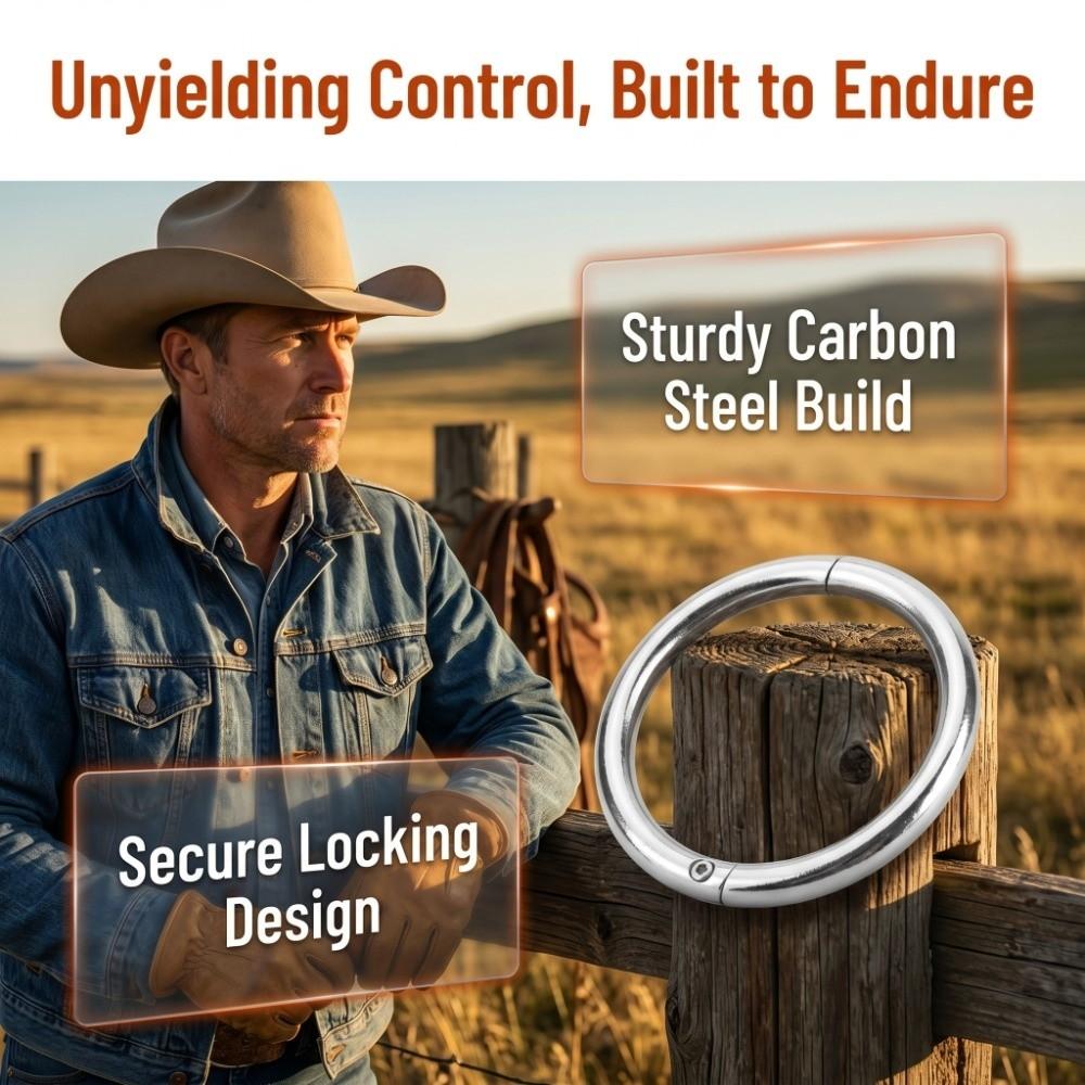 Carbon Steel Cow Nose Ring Silver Farm Animal Nose Ring Easy To Use Bull Nose Ring Husbandry