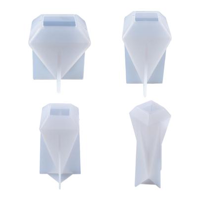 Molde de ornamentos de cone quadrado feito à mão, molde de fundição de resina de vela de sabão, molde de silicone de gesso aromático faça você mesmo