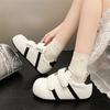 Versatile casual single shoes shallow mouth women's Q version bubble shell cartoon board shoes 6cm Velcro inner height increase new trendy shoes