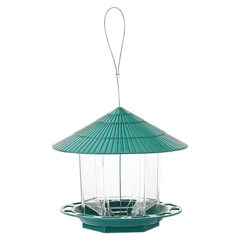 Waterproof Garden Gazebo Hanging Wild Bird Feeder Outdoor Container With Hang Rope Pet Birds Feeding House Type Bird Feeder