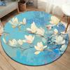 Beautiful Retro Flowers Round Area Rug,Carpet Rug for Living Room Bedroom Sofa Playroom Decor,Non-slip Floor Mat