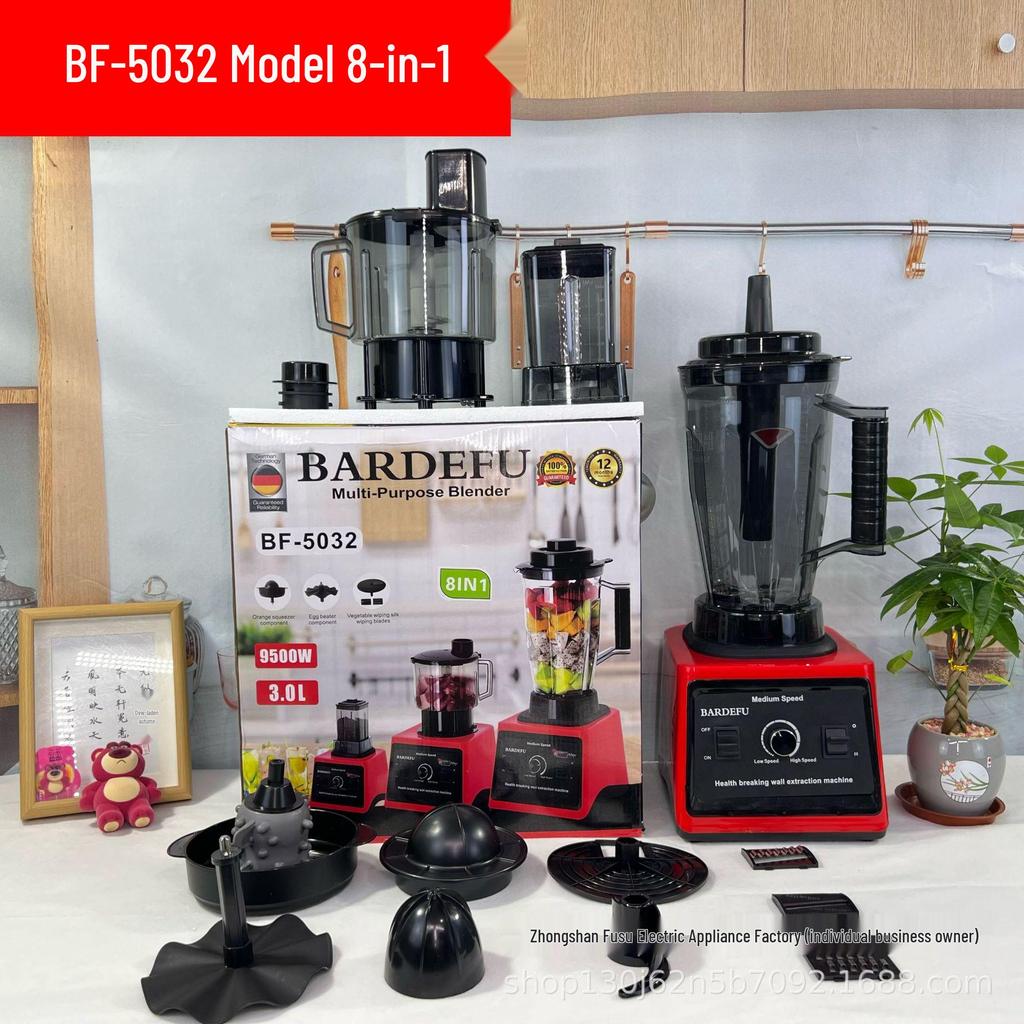 4L 8-in-1 Commercial Stainless Steel Juicer and High-Power Blender with Pulp Separator