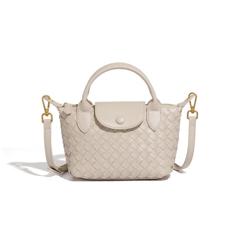 Premium sense hand-woven bag women's spring and summer fashionable dumpling bag handbag foreign style soft leather messenger bag casual shoulder