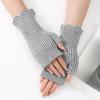 Short Knitted Gloves with Black Fungus Edges Half Length Fingerless Sleeves for Female Students To Keep Warm While Writing In Autumn and Winter