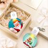 M-Modern-4PCS LED Sublimation Blank Keychain Acrylic Lighted Transfer DIY Crafts Fall Thanksgiving Christmas Keychain Gift Round