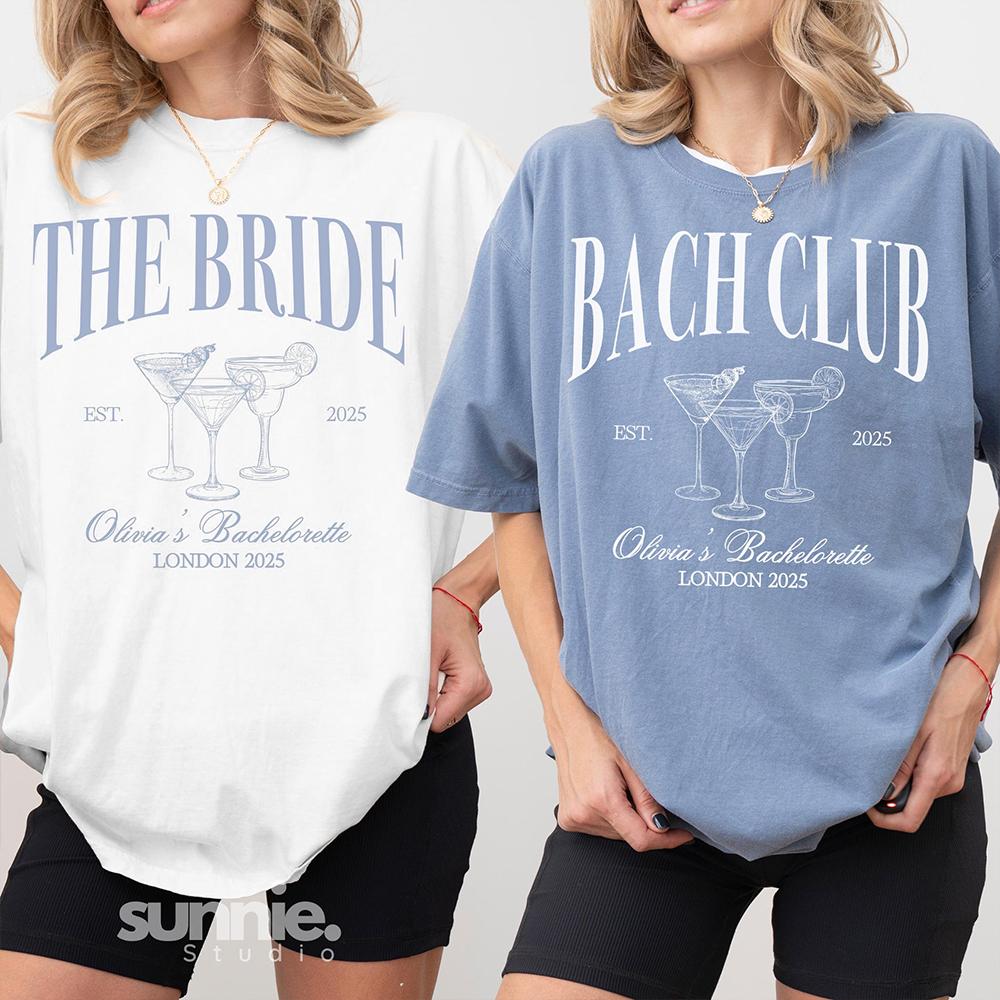 The Bach Club Hen Do T Shirt Hen Party Cocktail Shirt Bachelorette Funny Comfort Shirts Cotton Y2K Top Daily Trendy Streetwear