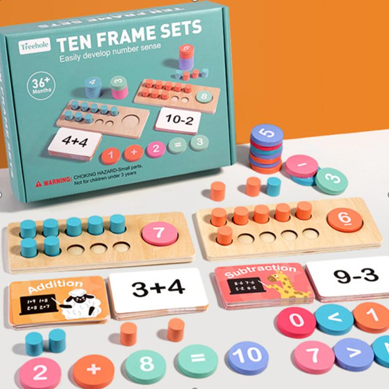 Children'S Mathematics, Arithmetic, Wooden Number Decomposition, Arithmetic, Montessori Games, Early Childhood Education Toys