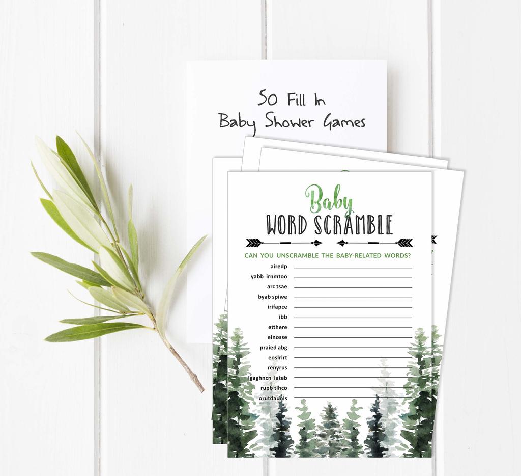 Inkdotpot 50 BabyA  AlphabetA  ABCA  GameA  Greenery Baby Shower Game Greatest Adventure Party