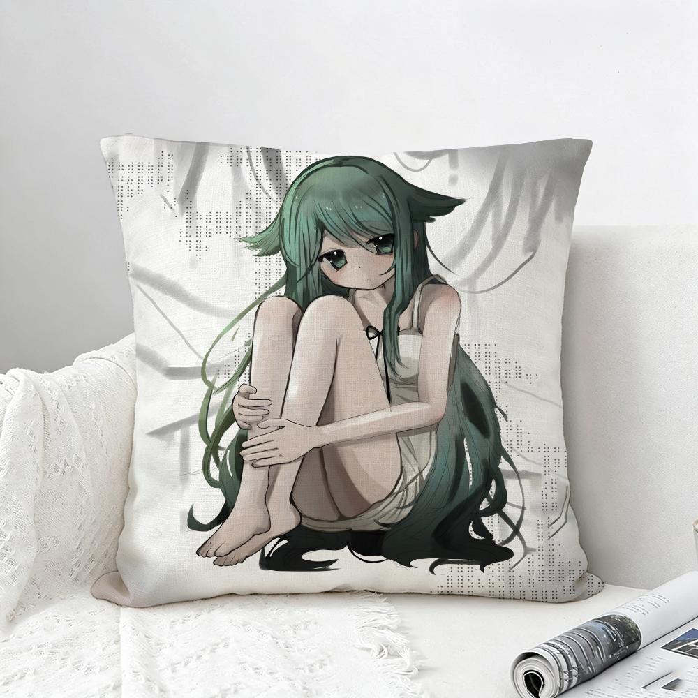 Game Saya no Uta Cushion Cover Natural Linen Pillowcase Set AllinOne Decor for Sofa Bedroom Chair