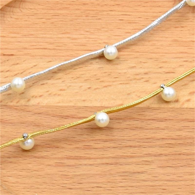 Festive Wrap Rope with Golden/ Silver Beads Christmas Beads Ribbon Perfect for DIY Crafts and Christmas Decorations