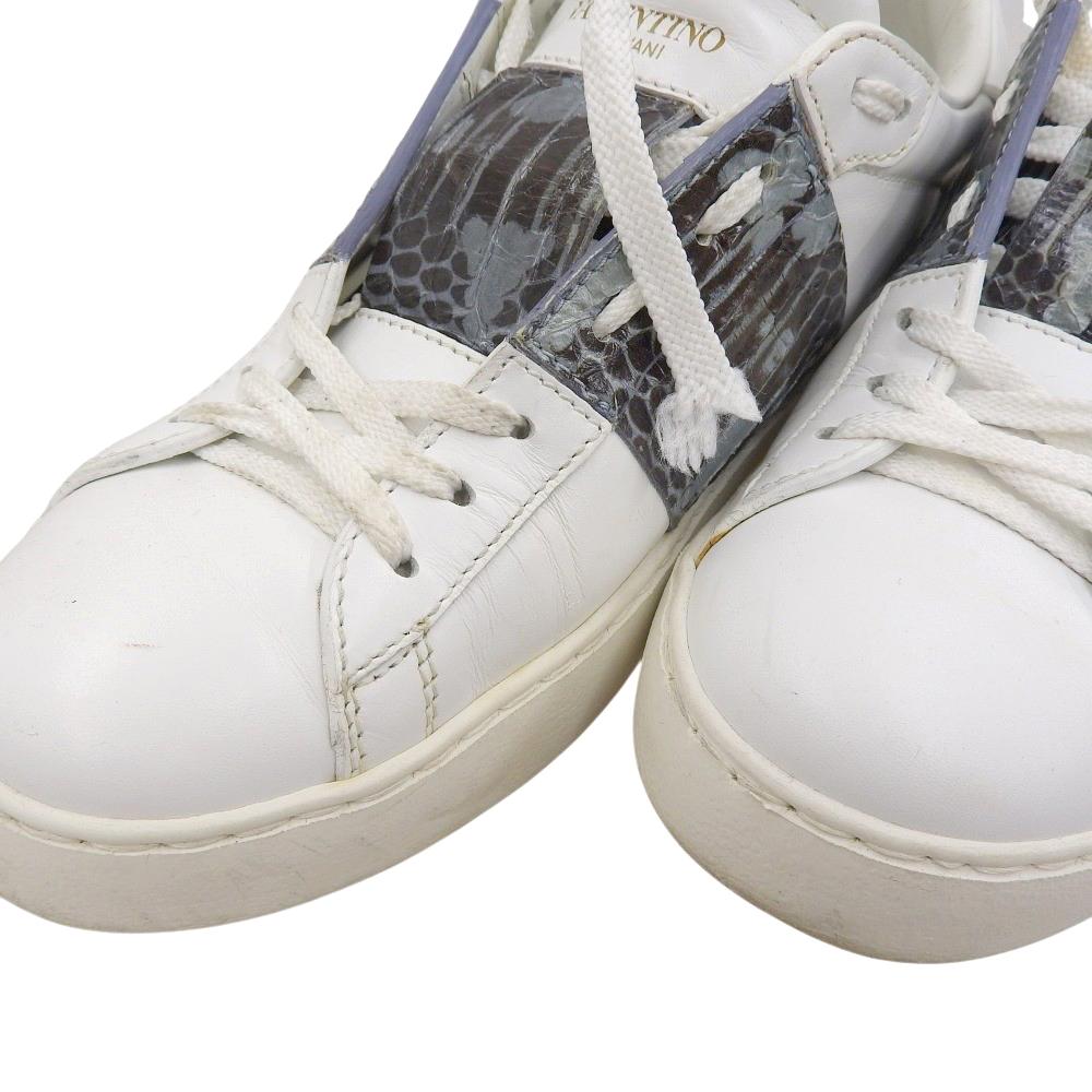 Valentino Garavani Garavani Women's Leather Open Sneakers, White, 9.3 inches, N781W1 shoes 36 1/2 whiteUsed