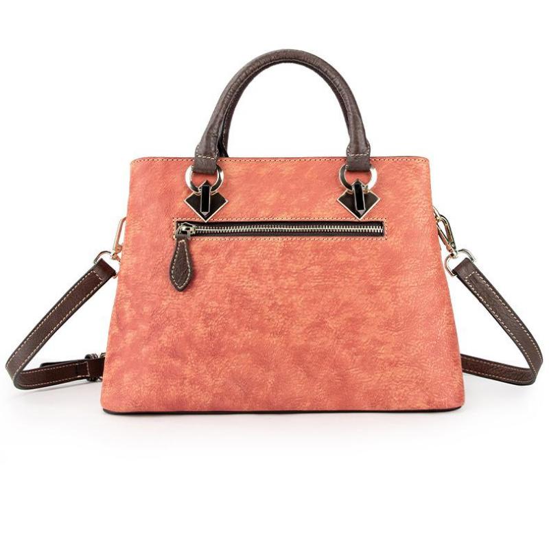 Johnature Vintage Handbag Handmade Embossing Cow Leather Women Bag Large Capacity Floral Female Shoulder Messenger Bags