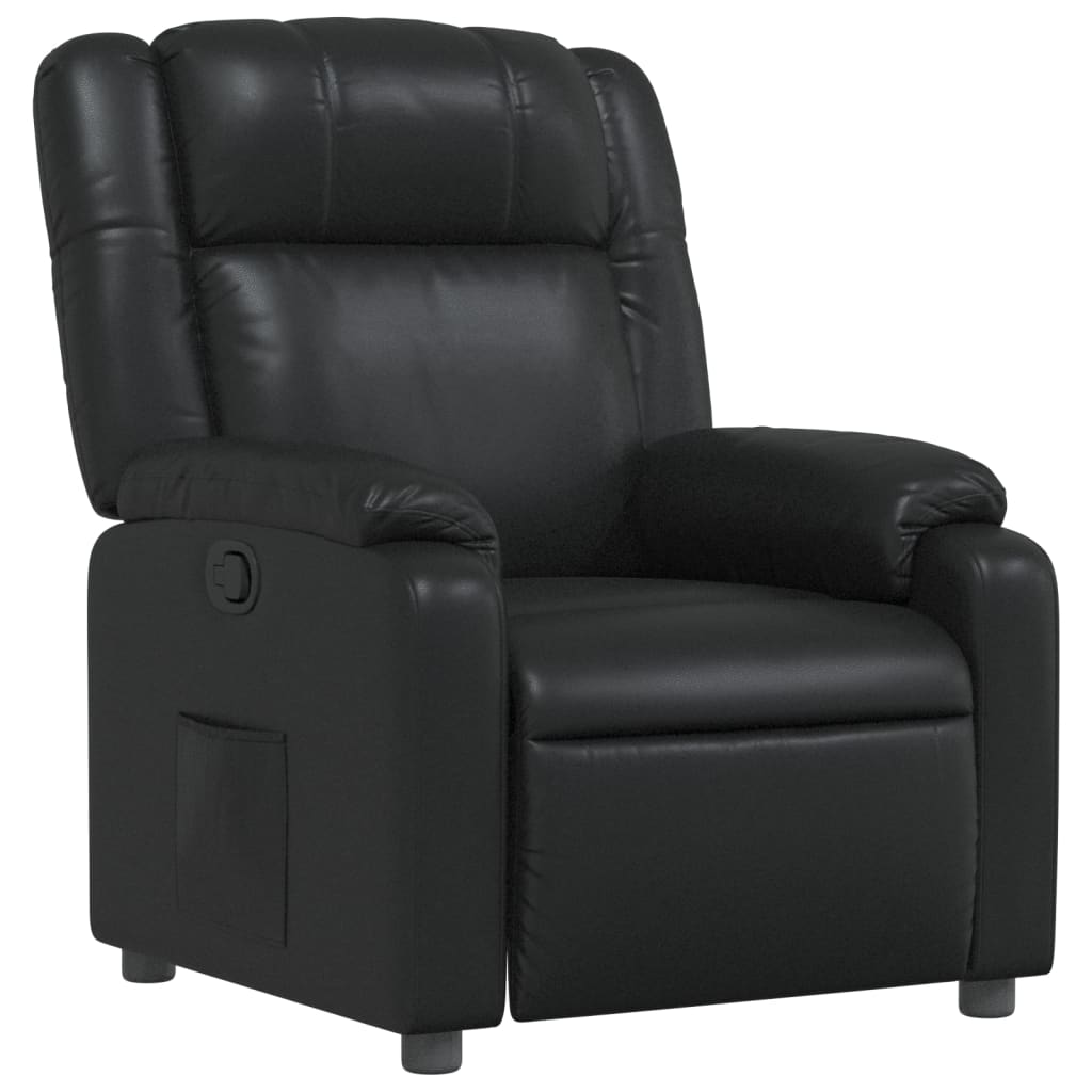 Recliner Chair Black Artificial Leather