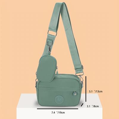 2pcs Simple Crossbody Bag Set, Casual Oxford Cloth Square Bag, Trendy Shoulder Bag With Coin Purse