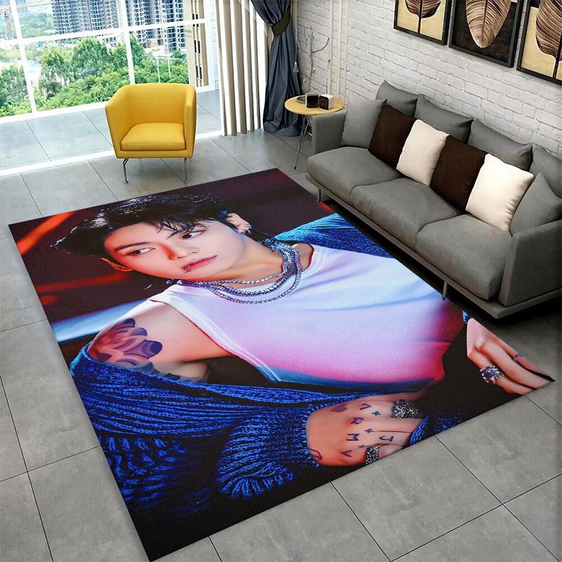 Kpop B-BTS Jeon Jung Kook JK Carpet Rug for Playroom Bedroom Living Room Sofa Home Decor,kid Area Rug Non-slip Floor Mat Gift
