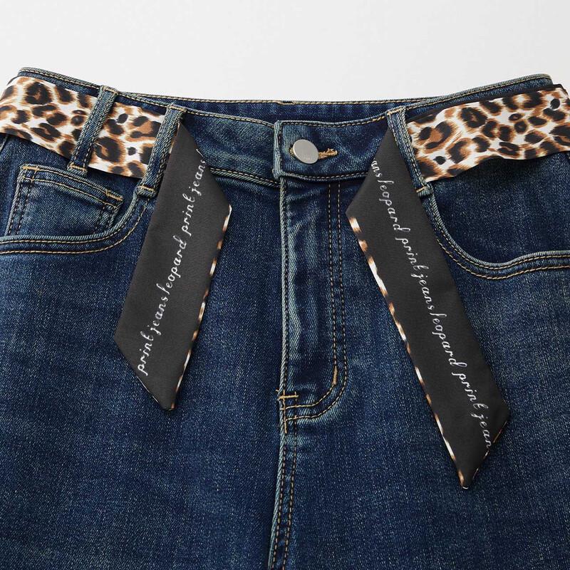 IEF Women's Leopard Print Straight-Leg Denim Jeans