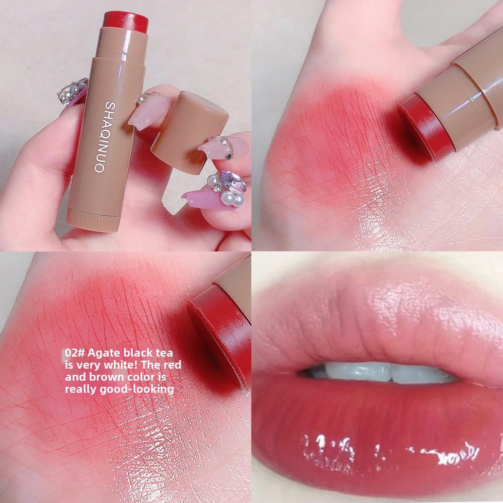 Feuchtigkeitsspendendes Lippenstift-Set, feuchtigkeitsspendender, lang anhaltender getönter Lippenbalsam für trockene Lippen, natürlicher und praller Lipgloss für den täglichen Gebrauch