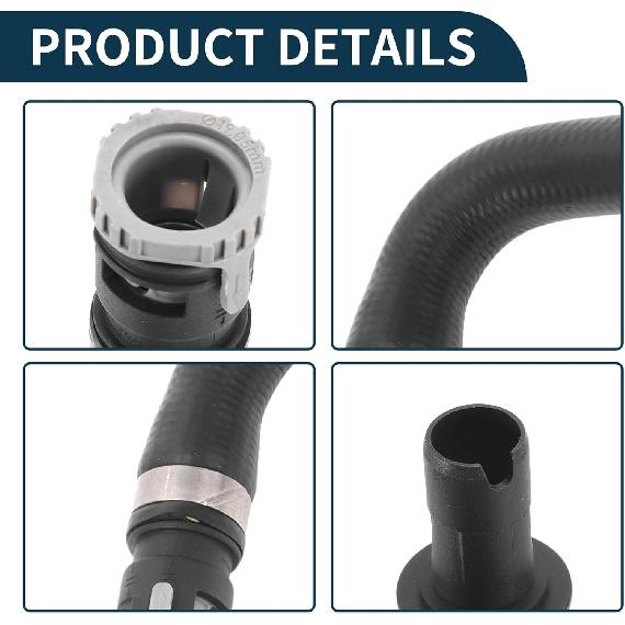 Radiator Hose Heater Hose No.30636987 for Volvo S40 2004-2013 Black Rubber 1 Pc Warm Air Outlet Pipe Good Sealing