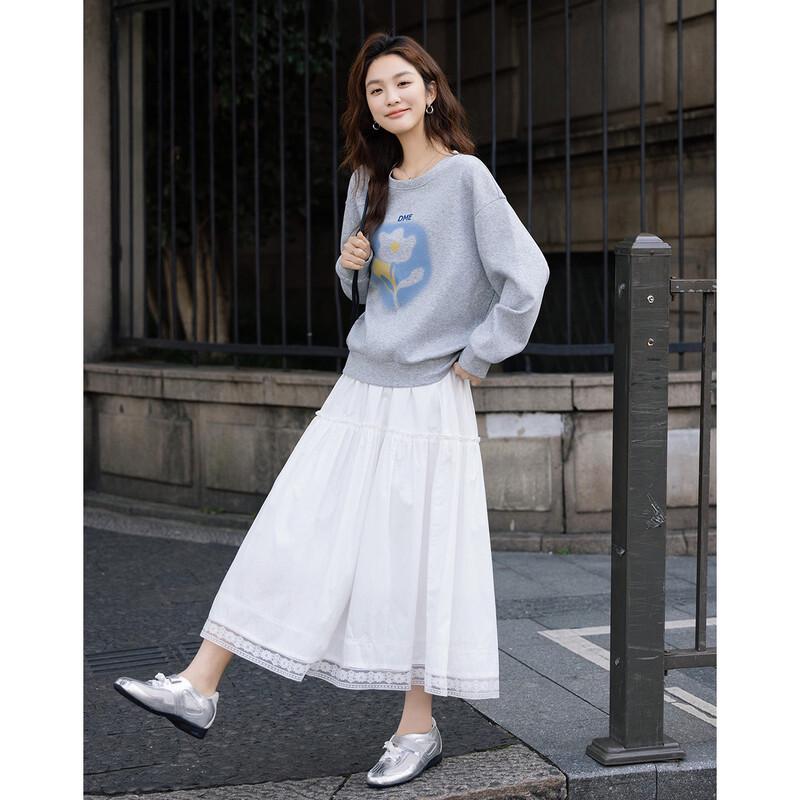 DEMANA Spring Korean Style Illustration Print Sweatshirt