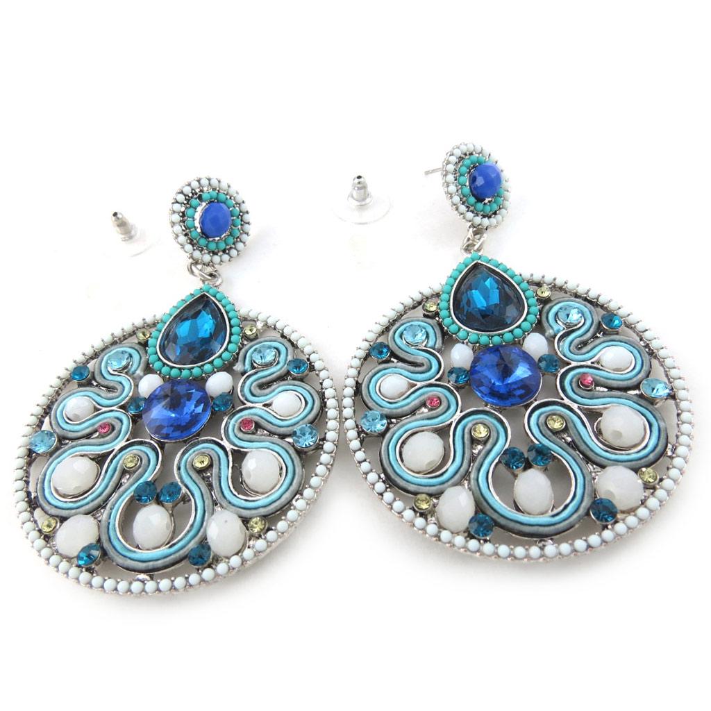 Les Trésors De Lily [M4137] - Designové náušnice 'Altaï' tyrkysově modré