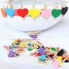 DIY Craft Wooden Clips Natural Wood Clothespins Love Heart 50pcs Colored Heart