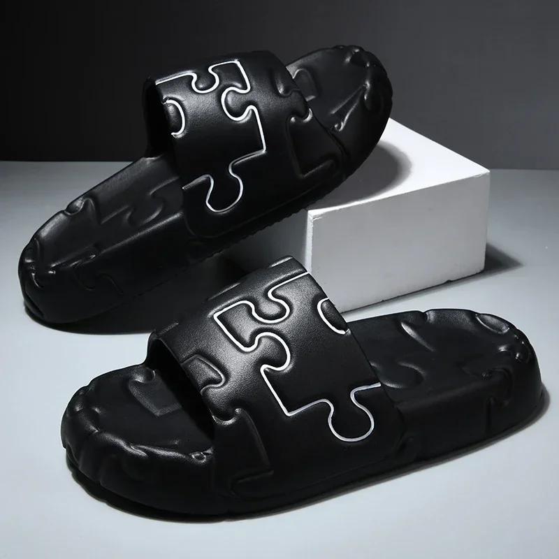 

Мужские тапочки на платформе, мягкие тапочки, модные женские шлепанцы из ЭВА, летняя повседневная обувь для пар 42-43